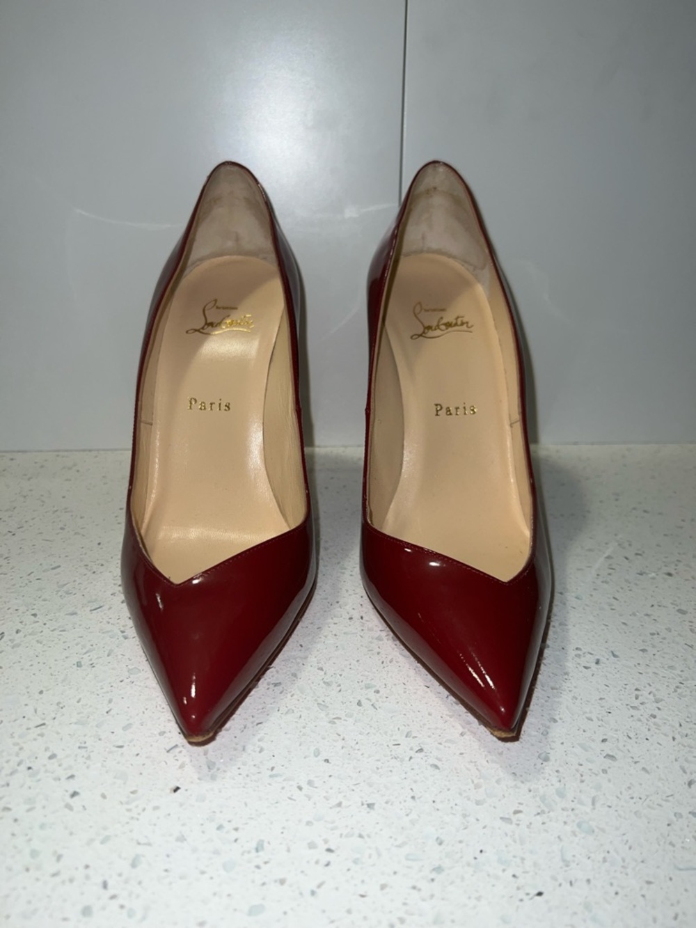 Christian Louboutin Red Patent Pointed-Toe Pumps